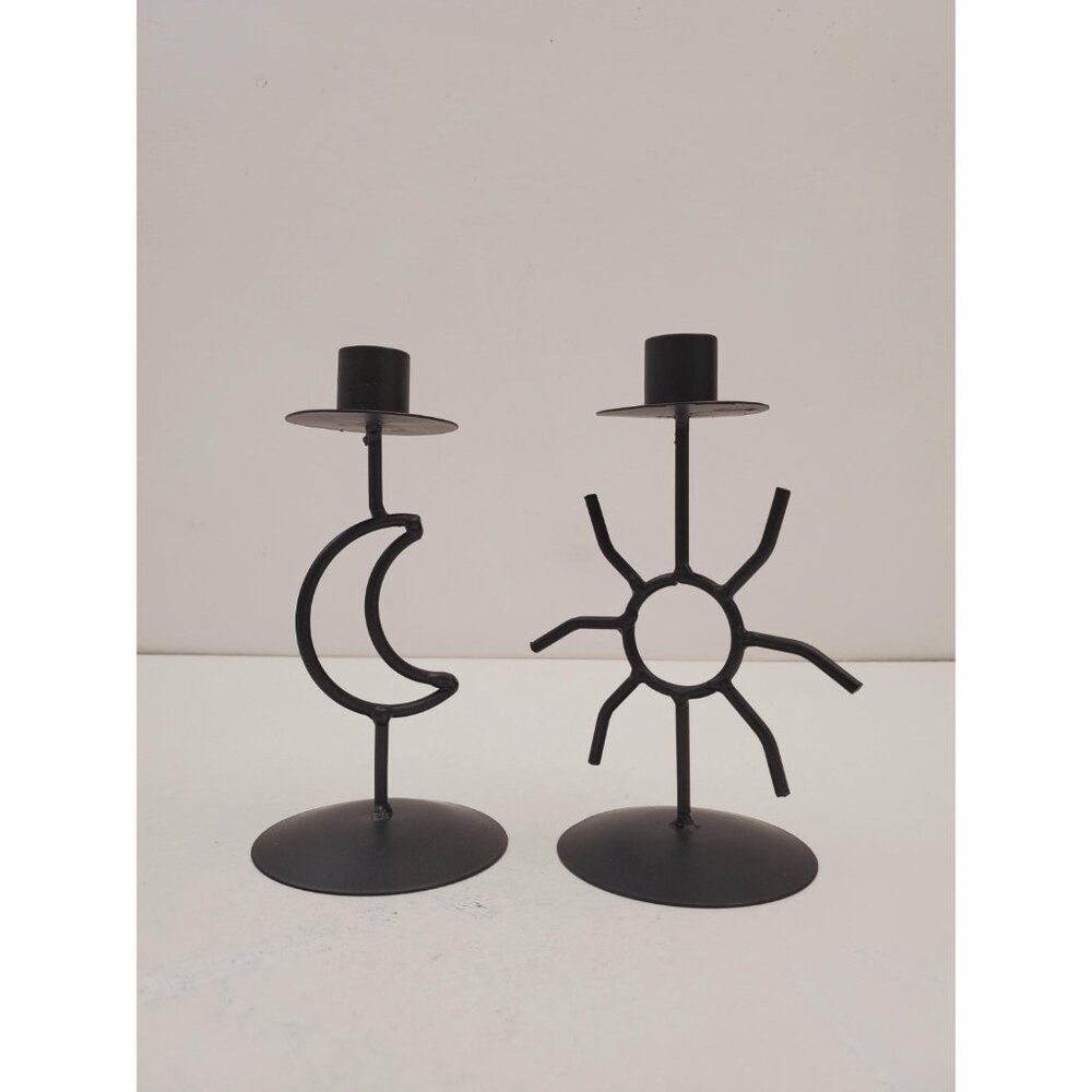 Celestial candlestick Metal star and moon candle holder Vintage altar decor Gift - Picture 6 of 10